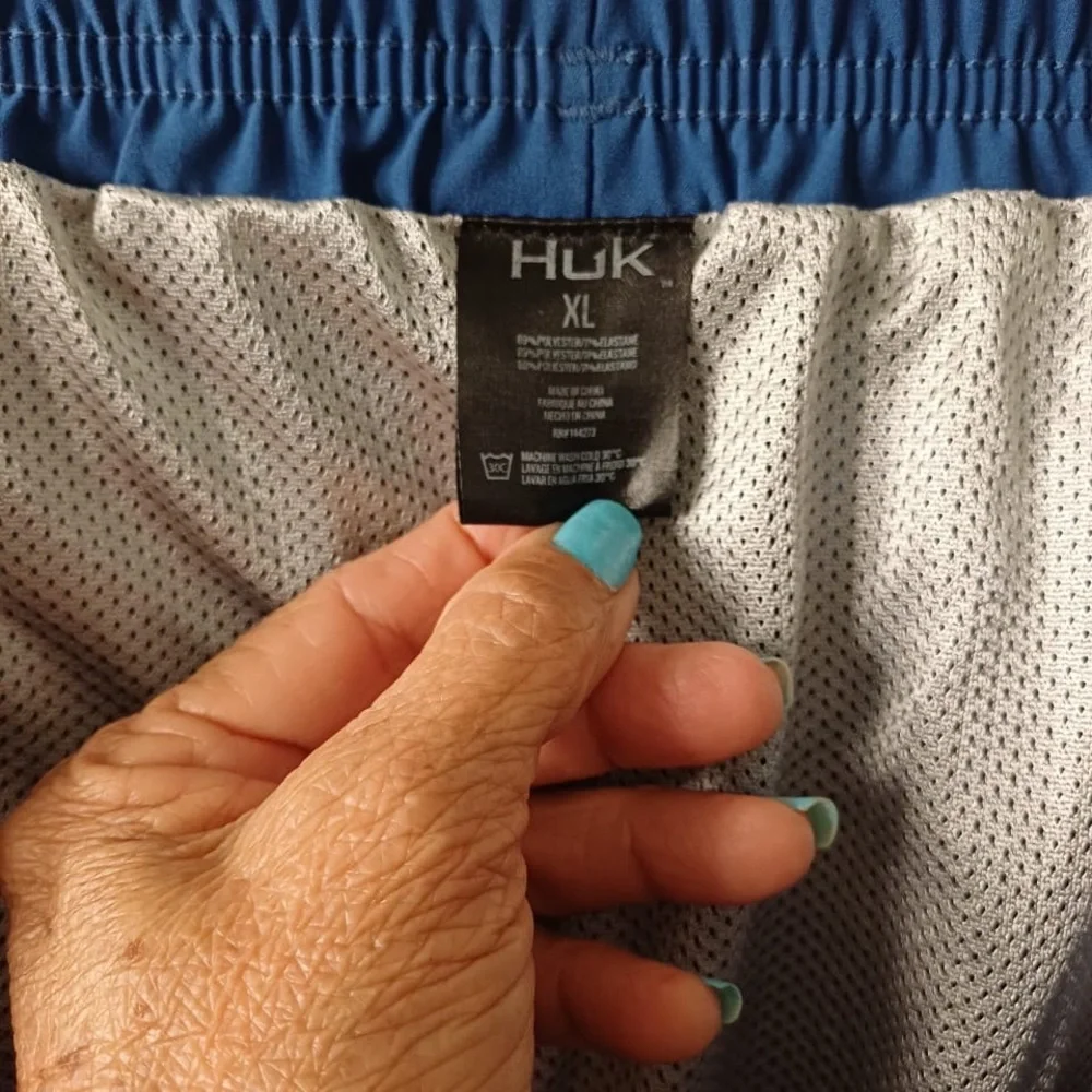 Huk Men's Deep Blue Fishing Swim Trunks